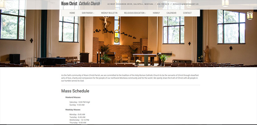 risen christ catholic church screenshot